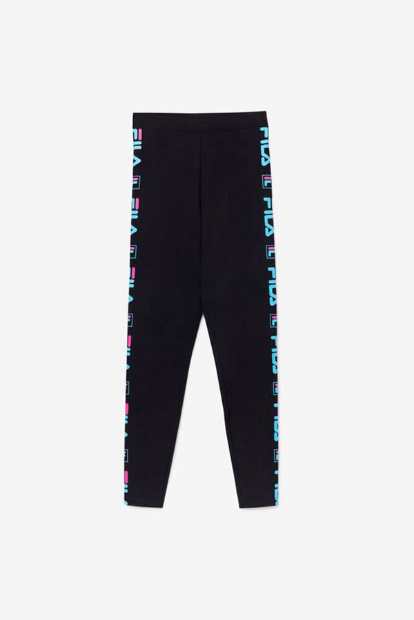 Fila Parma High Waisted Workout Women's Leggings - Black/Blue/Pink,NZ 951-46825